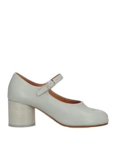 Maison Margiela Woman Pumps Light Grey Size 5 Soft Leather In Gray