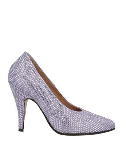 Maison Margiela Woman Pumps Lilac Size 7 Textile Fibers In Purple
