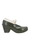 Maison Margiela Woman Pumps Military Green Size 9 Rubber, Textile Fibers