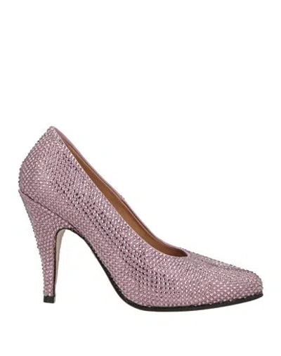 Maison Margiela Woman Pumps Purple Size 7 Textile Fibers