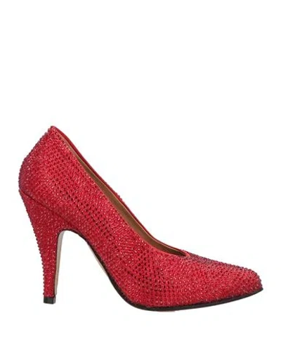 Maison Margiela Woman Pumps Red Size 7 Textile Fibers
