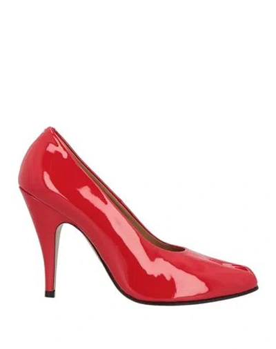 Maison Margiela Woman Pumps Red Size 10 Leather