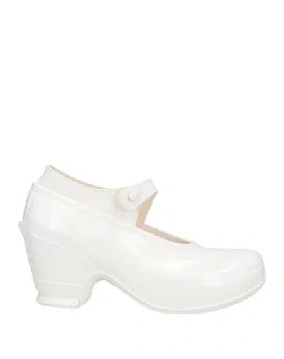 Maison Margiela Woman Pumps White Size 9 Rubber, Textile Fibers