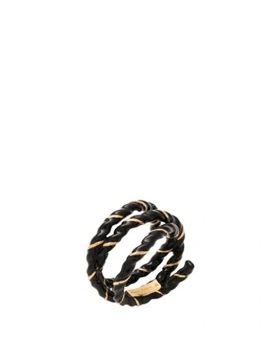 Maison Margiela Woman Ring Black Size Iv Metal