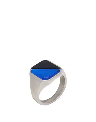 Maison Margiela Woman Ring Silver Size 9 Resin, Brass In Metallic