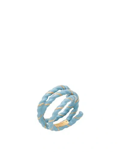 Maison Margiela Woman Ring Sky Blue Size Iv Metal