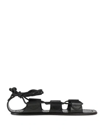 Maison Margiela Laced Leather Sandals In Black