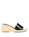 Maison Margiela Mm22 Glossed-leather Wedge Mules In Black
