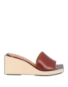 Maison Margiela Woman Sandals Brown Size 11 Soft Leather