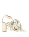 Maison Margiela Woman Sandals Cream Size 7 Leather In White
