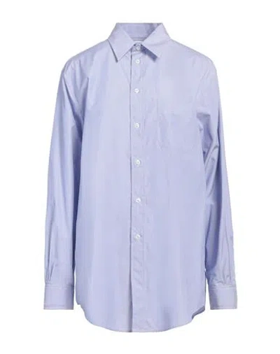 Maison Margiela Light Blue Cotton Shirt With Classic Collar For Women