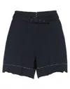 Maison Margiela Woman Shorts & Bermuda Shorts Midnight Blue Size 0 Virgin Wool, Acrylic, Polyamide, In Blue