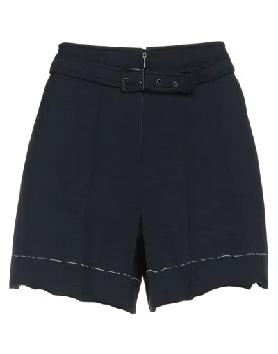 Maison Margiela Woman Shorts & Bermuda Shorts Midnight Blue Size 0 Virgin Wool, Acrylic, Polyamide,
