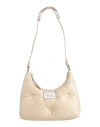 Maison Margiela Woman Shoulder Bag Beige Size - Ovine Leather, Cow Leather, Brass, Zinc