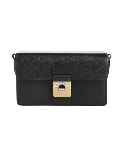 Maison Margiela Woman Shoulder Bag Black Size - Goat Skin, Linen