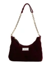 Maison Margiela Woman Shoulder Bag Burgundy Size - Viscose, Cupro, Cow Leather, Goat Skin, Brass In Red