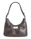 Maison Margiela Woman Shoulder Bag Dark Brown Size - Ovine Leather, Cow Leather, Brass, Zinc