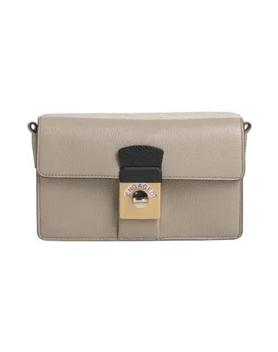 Maison Margiela Woman Shoulder Bag Grey Size - Goat Skin, Linen