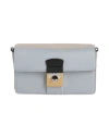 Maison Margiela Woman Shoulder Bag Light Blue Size - Goat Skin, Linen
