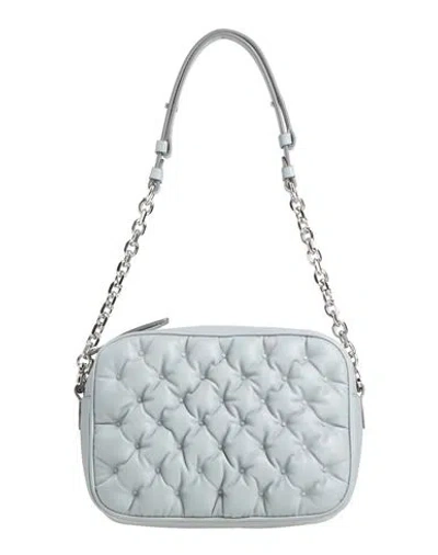 Maison Margiela Woman Shoulder Bag Light Grey Size - Cow Leather, Calfskin, Brass