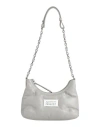 Maison Margiela Women Ice Nappa Leather Micro Glam Slam Hobo Shoulder Bag In Grey