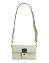 Maison Margiela Woman Shoulder Bag Sage Green Size - Leather, Textile Fibers In Sage Green