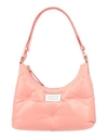 Maison Margiela Woman Shoulder Bag Salmon Pink Size - Ovine Leather, Cow Leather, Brass, Zinc
