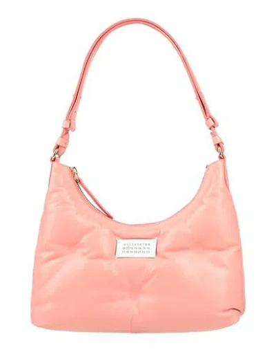 Maison Margiela Woman Shoulder Bag Salmon Pink Size - Ovine Leather, Cow Leather, Brass, Zinc In Salmon Pink