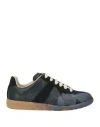 Maison Margiela Woman Sneakers Charcoal Size 7 Leather In Black