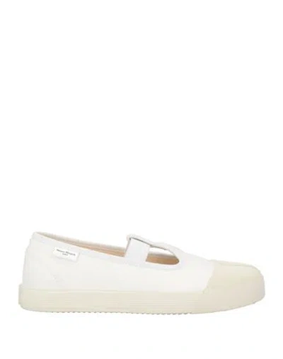 MAISON MARGIELA MAISON MARGIELA WOMAN SNEAKERS IVORY SIZE 7 TEXTILE FIBERS, RUBBER