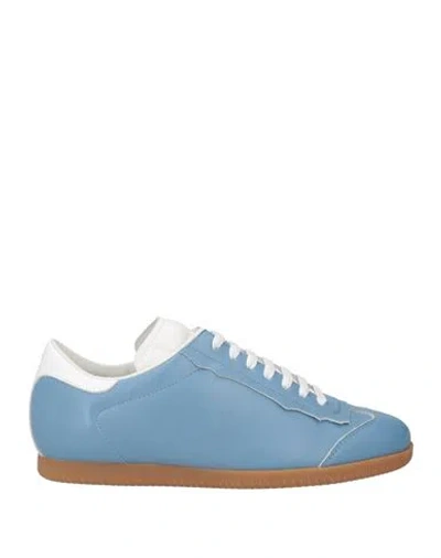 Maison Margiela Woman Sneakers Light Blue Size 7 Leather