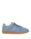 Maison Margiela Woman Sneakers Pastel Blue Size 8 Leather In Blue