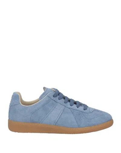 Maison Margiela Woman Sneakers Pastel Blue Size 8 Leather