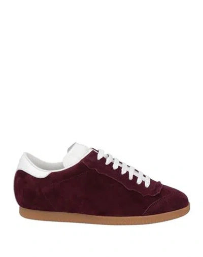 Maison Margiela Woman Sneakers Plum Size 8 Leather In Purple