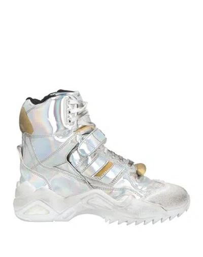 Maison Margiela Woman Sneakers Silver Size 8 Textile Fibers