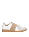 MAISON MARGIELA MAISON MARGIELA WOMAN SNEAKERS WHITE SIZE 8 LEATHER, TEXTILE FIBERS