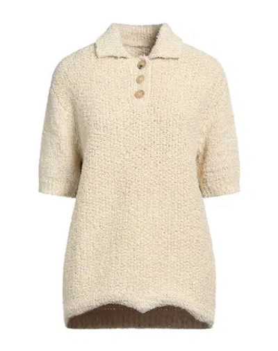 Maison Margiela Woman Sweater Beige Size L Linen, Cotton, Polyamide