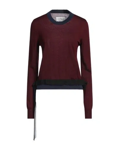 Maison Margiela Woman Sweater Burgundy Size Xl Wool, Cotton In Red