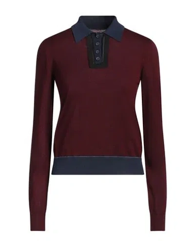 Maison Margiela Woman Sweater Burgundy Size S Wool, Cotton, Polyamide, Acetate, Silk In Red