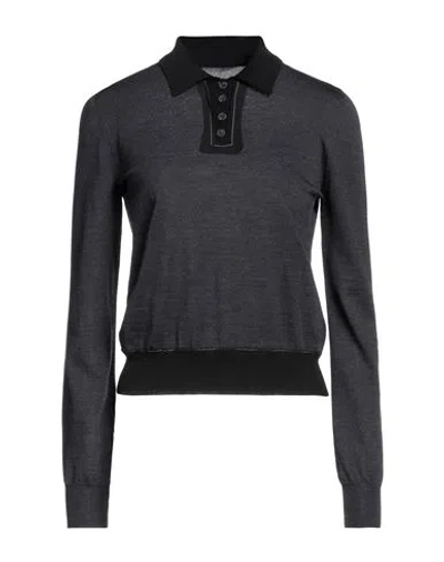 Maison Margiela Woman Sweater Charcoal Size L Wool, Cotton, Polyamide, Acetate, Silk In Grey