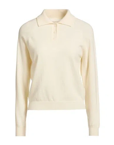 Maison Margiela Woman Sweater Cream Size M Virgin Wool In Neutral