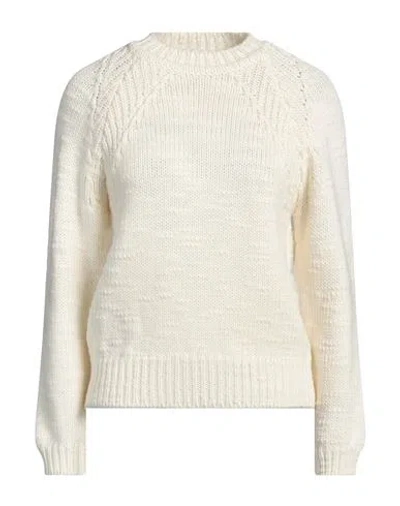 Maison Margiela Woman Sweater Cream Size S Wool In White