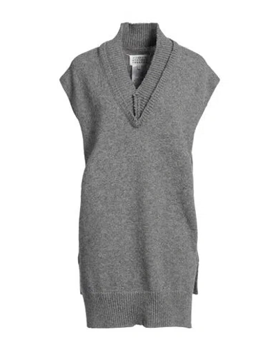 Maison Margiela Woman Sweater Grey Size S Wool, Linen, Cotton In Gray