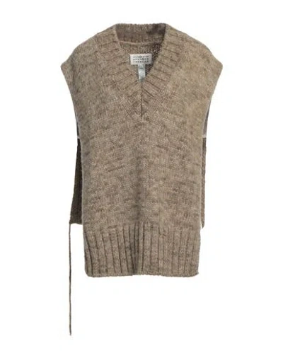 Maison Margiela Woman Sweater Khaki Size M Alpaca Wool, Cotton, Wool In Beige
