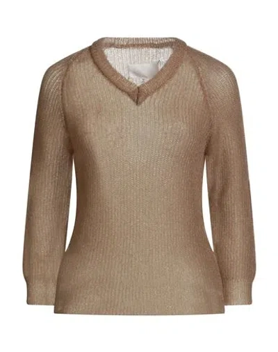 Maison Margiela Woman Sweater Khaki Size S Polyamide In Brown