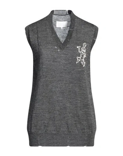 Maison Margiela Woman Sweater Lead Size Xl Wool In Grey