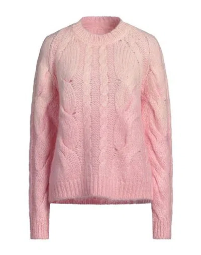 Maison Margiela Woman Sweater Light Pink Size M Mohair Wool, Polyamide