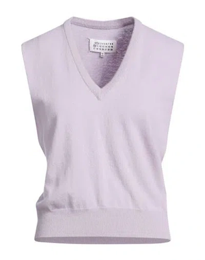 Maison Margiela Woman Sweater Lilac Size Xs Virgin Wool In Purple