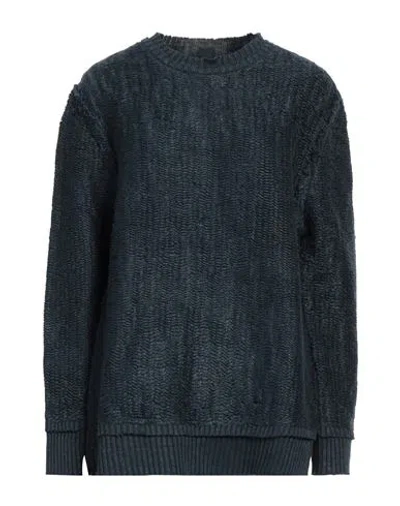 Maison Margiela Woman Sweater Midnight Blue Size L Wool, Cotton