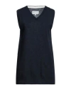 Maison Margiela V-neck Asymmetric Bonded Cape Dress In Black